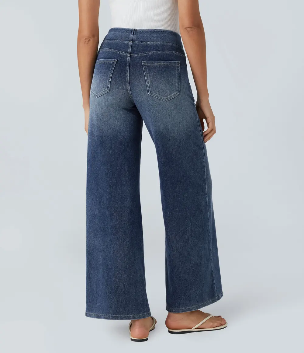 Baggy Wide-Leg Jeans in Royal Blue Denim