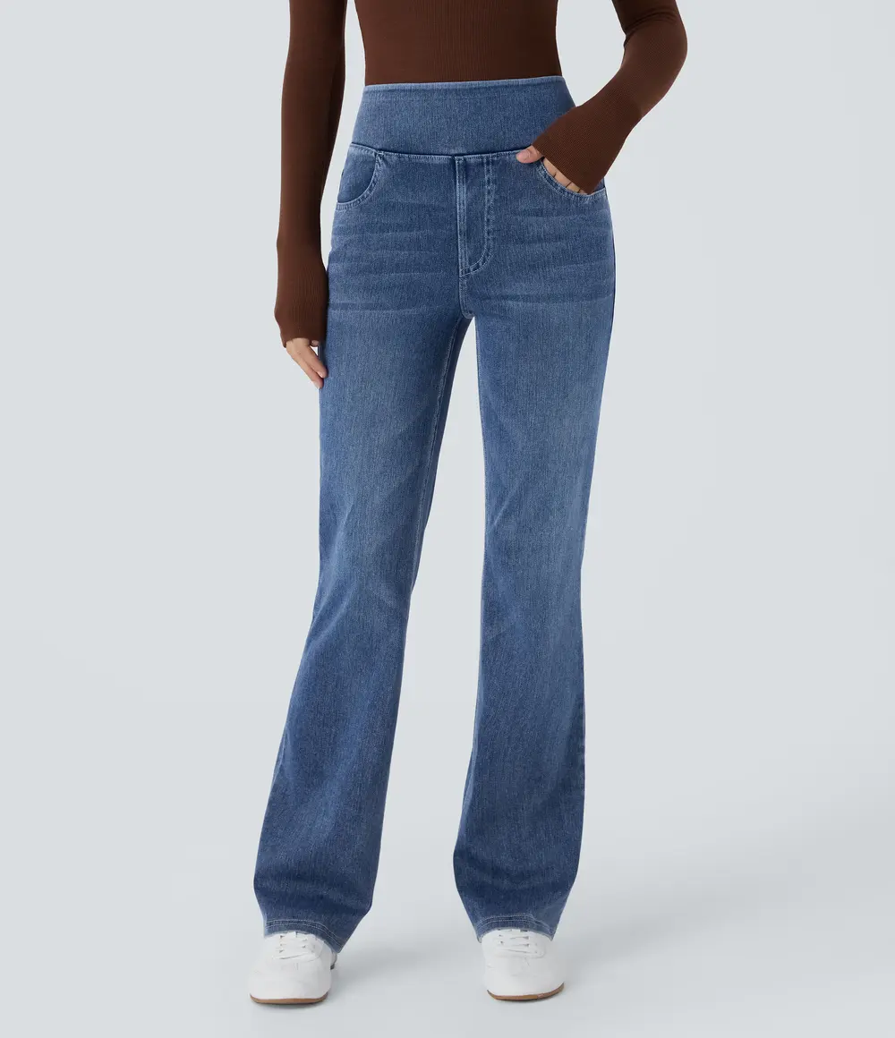 Washed Bootcut Jeans in Royal Blue Denim