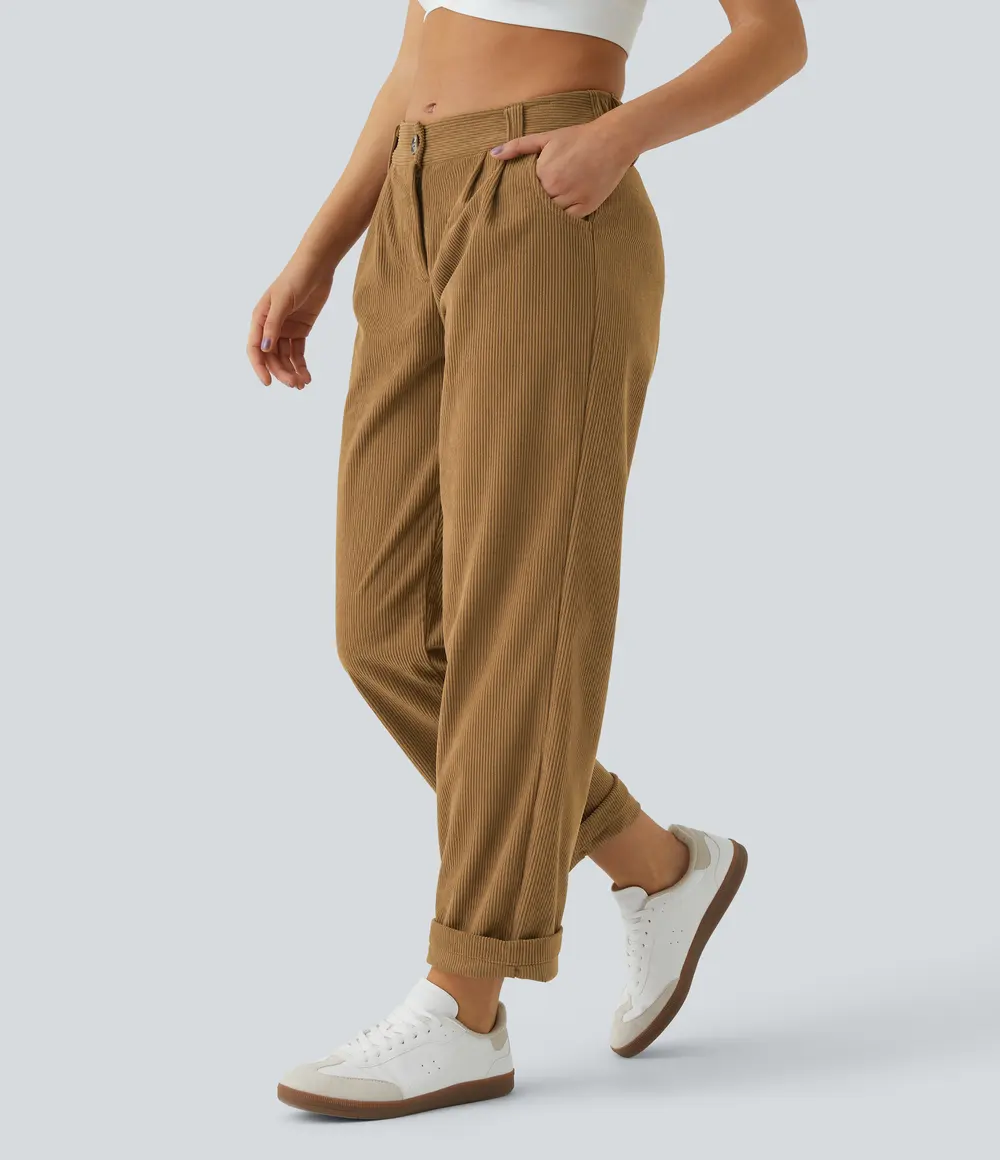 Corduroy Trousers in Bone Brown